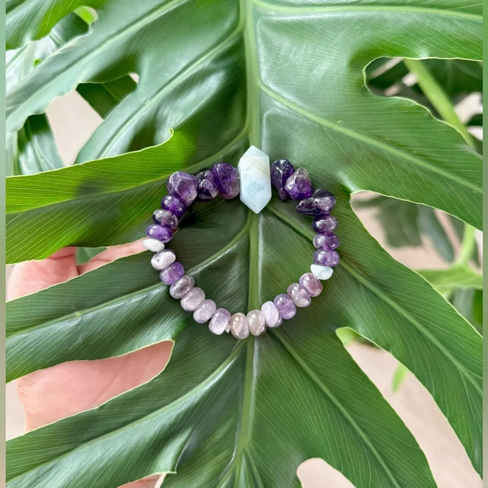Amethyst & Aquamarine Bracelet (one)